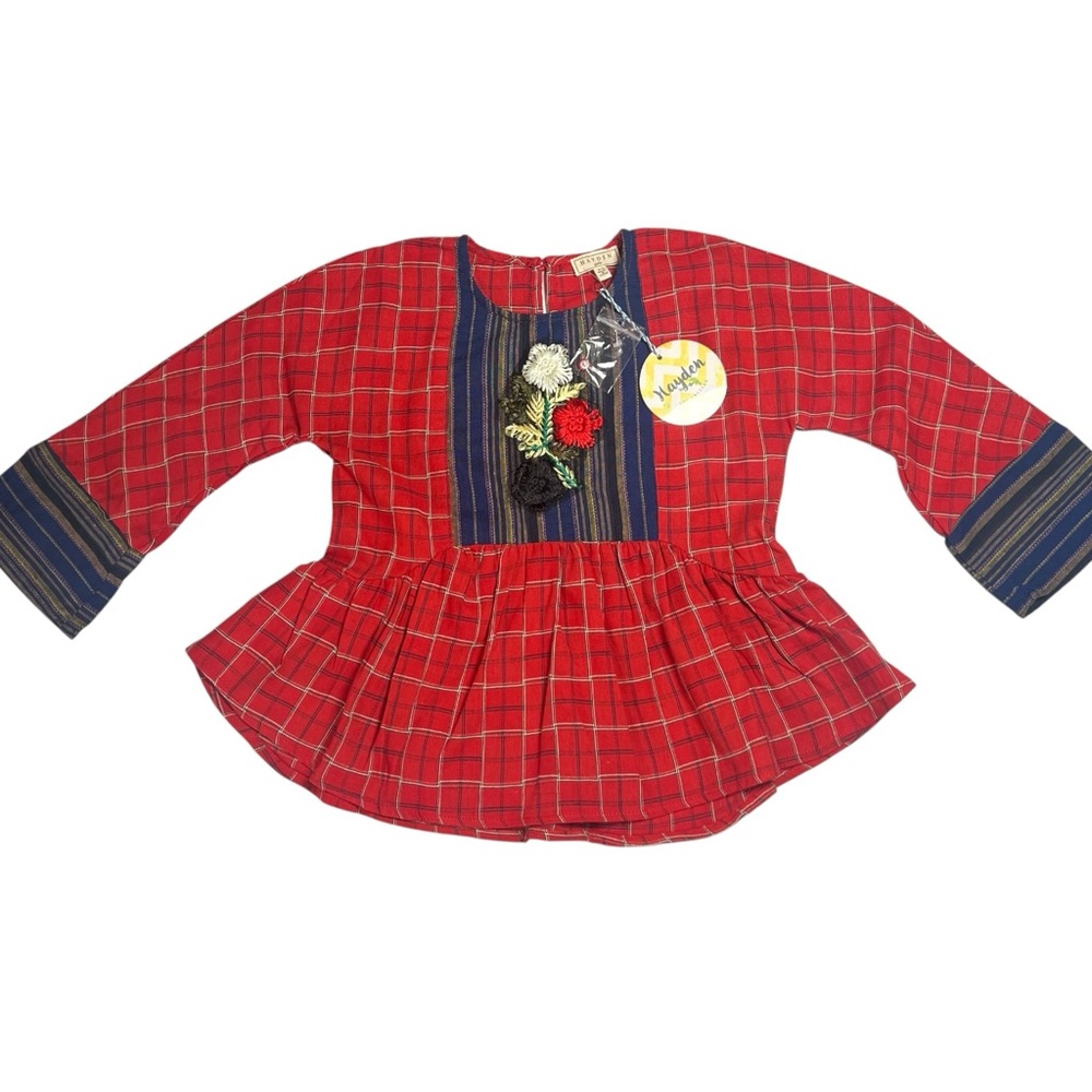 NWT Hayden Girls Plaid Tunic Top size 9-10
